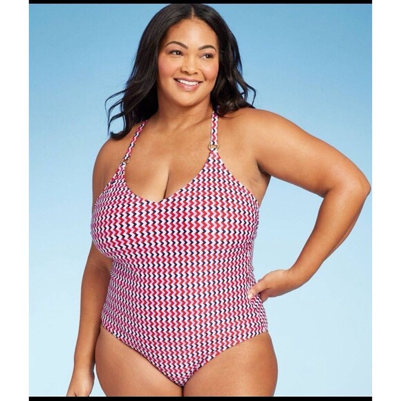 Kona Sol Women's Medium Coverage One Piece Swimsuit Ribbed Swimwear - Picture 1 of 3